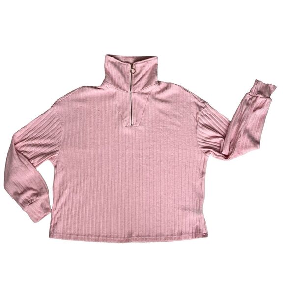 Pale Pink Sweater Women's Large Dusty Rose Velvety‎ Long Sleeve Romantic Winter - Picture 6 of 14